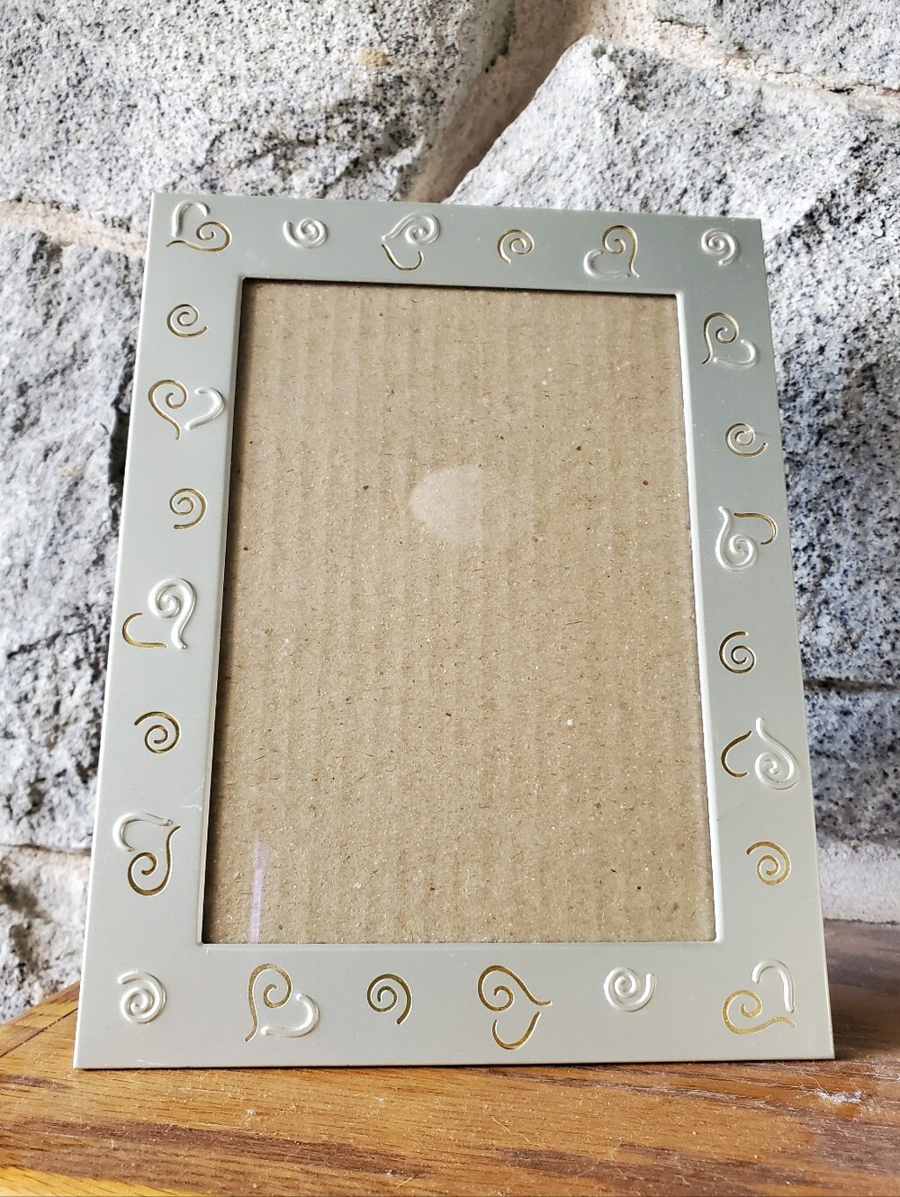 Silver & Gold Hearts Silver Picture Frame